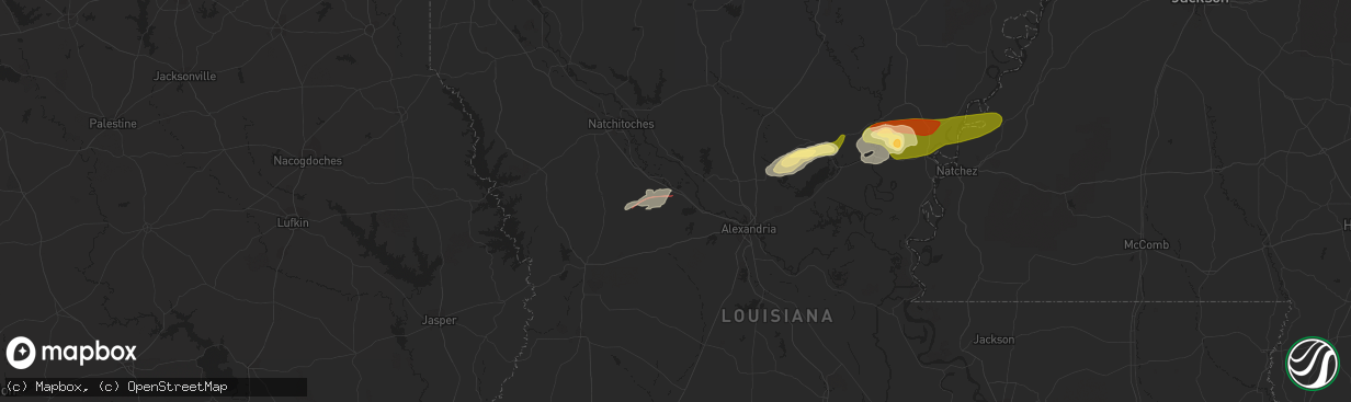 Hail map in Lena, LA on November 20, 2023