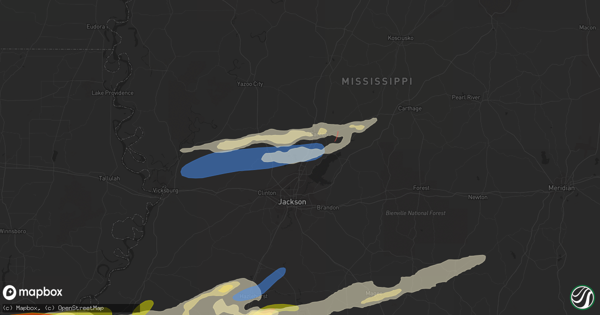 Hail map in Madison, MS on November 20, 2023