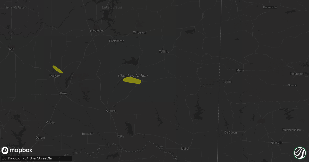 Hail map in Nashoba, OK on November 20, 2023