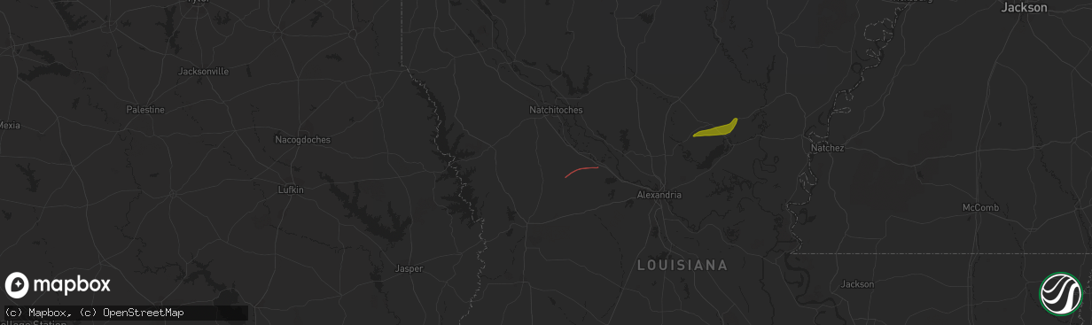 Hail map in Provencal, LA on November 20, 2023