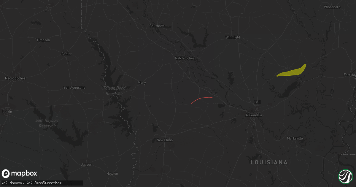 Hail map in Provencal, LA on November 20, 2023