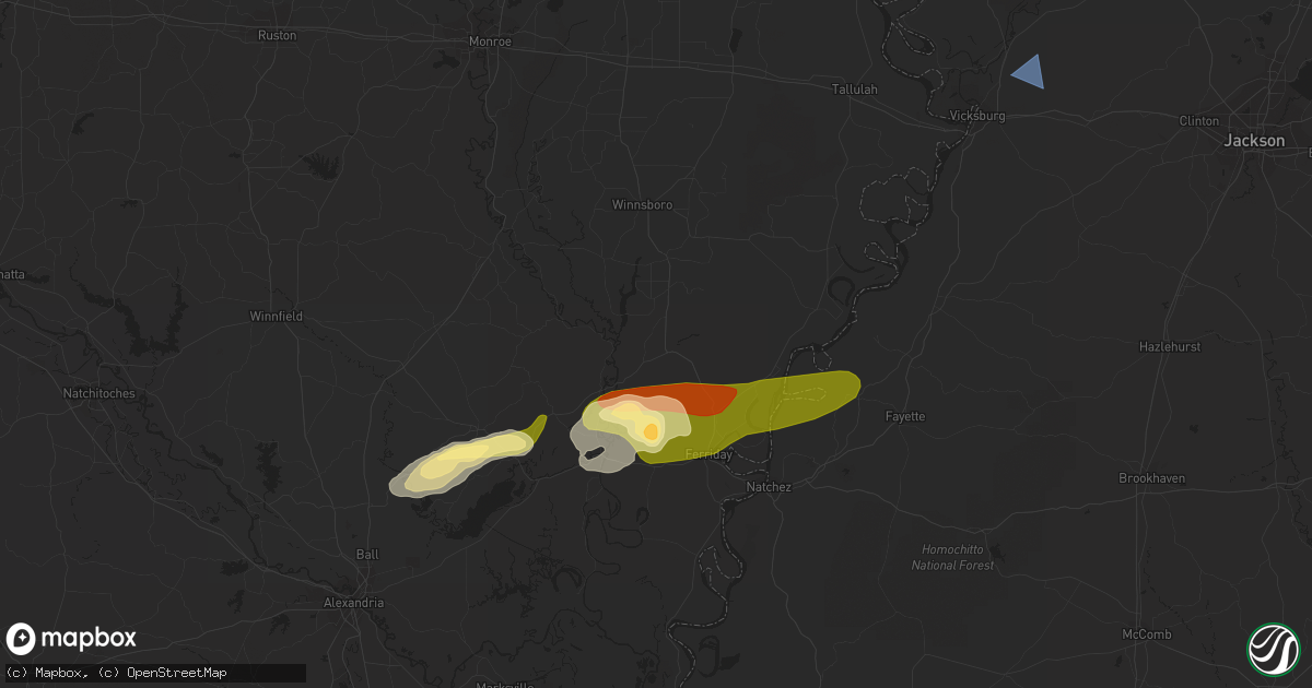 Hail map in Sicily Island, LA on November 20, 2023