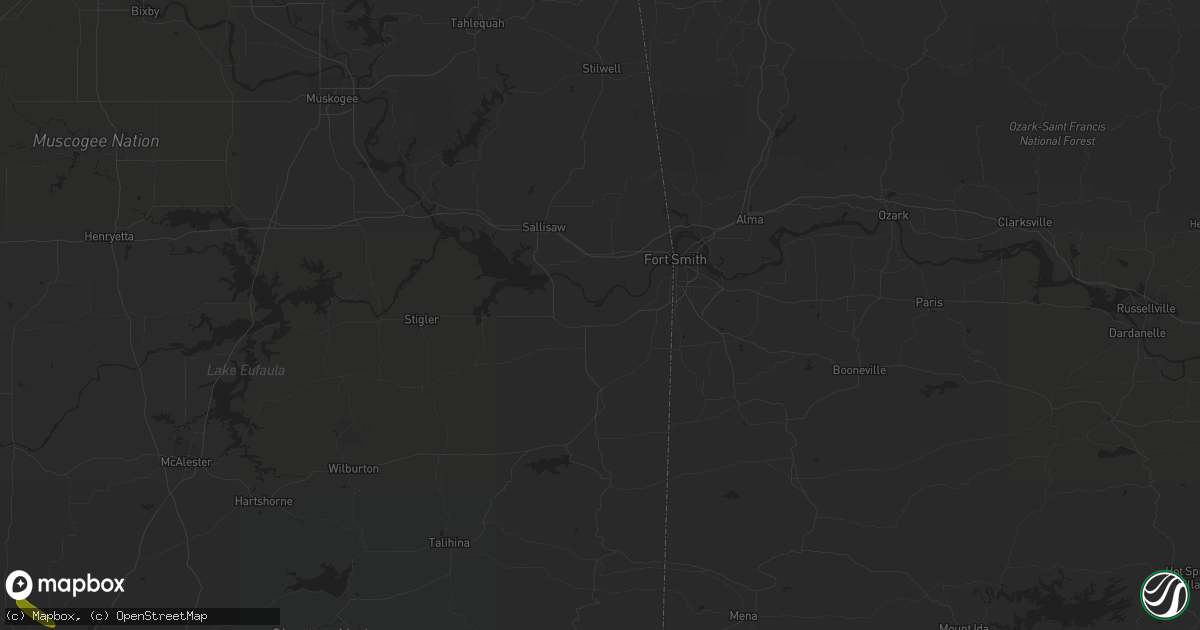 Hail map in Spiro, OK on November 20, 2023