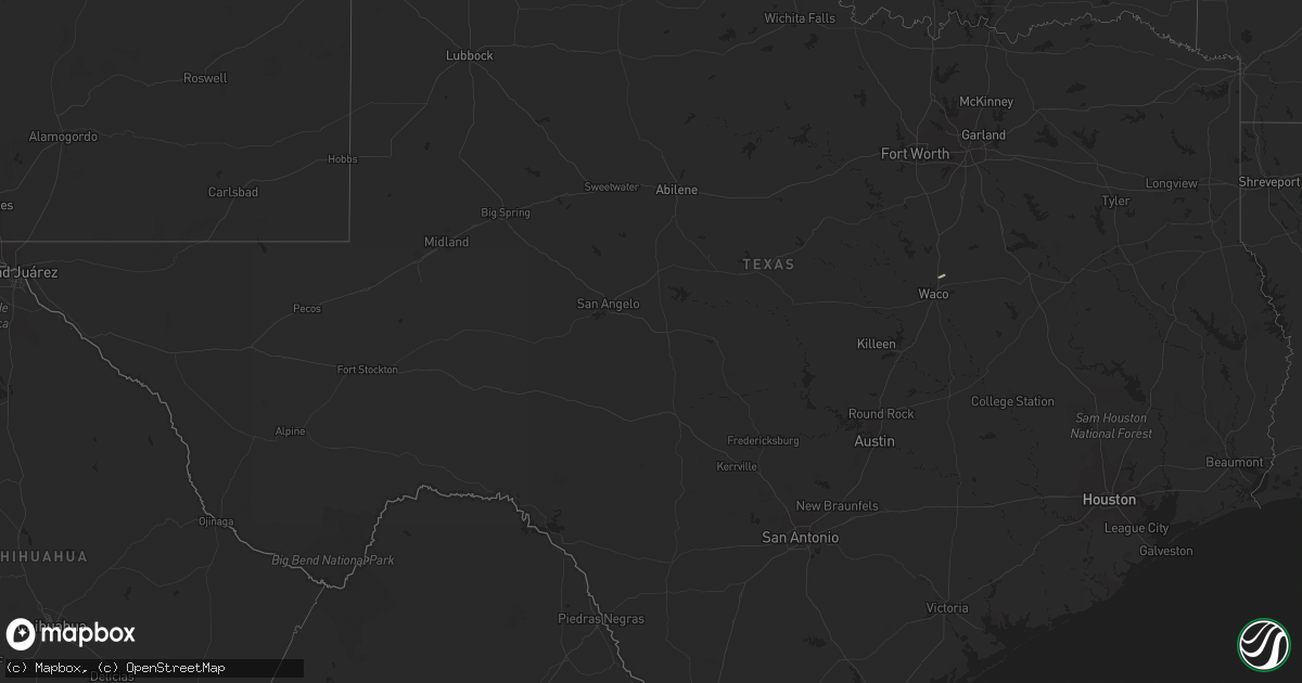 Hail map in Texas on November 20, 2023