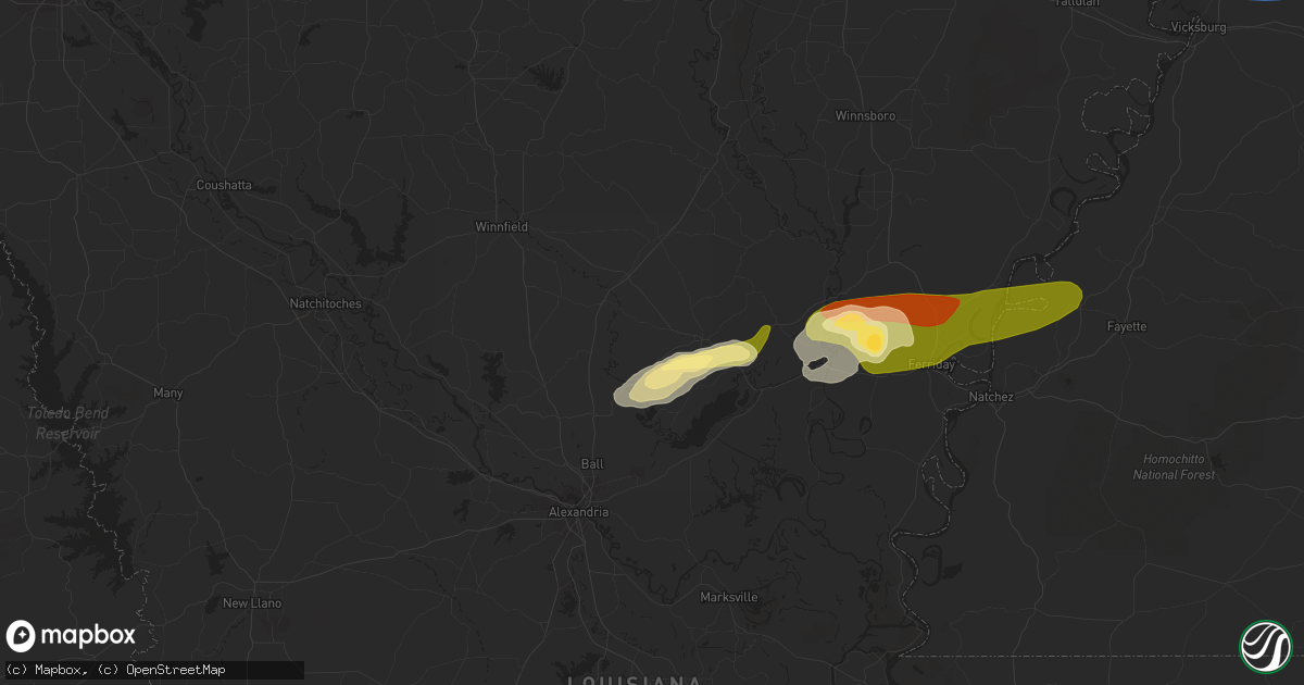 Hail map in Trout, LA on November 20, 2023