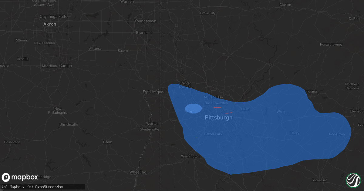 Hail map in Aliquippa, PA on November 20, 2024