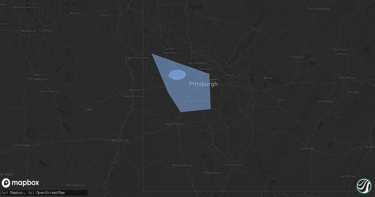 Hail map in Bridgeville, PA on November 20, 2024