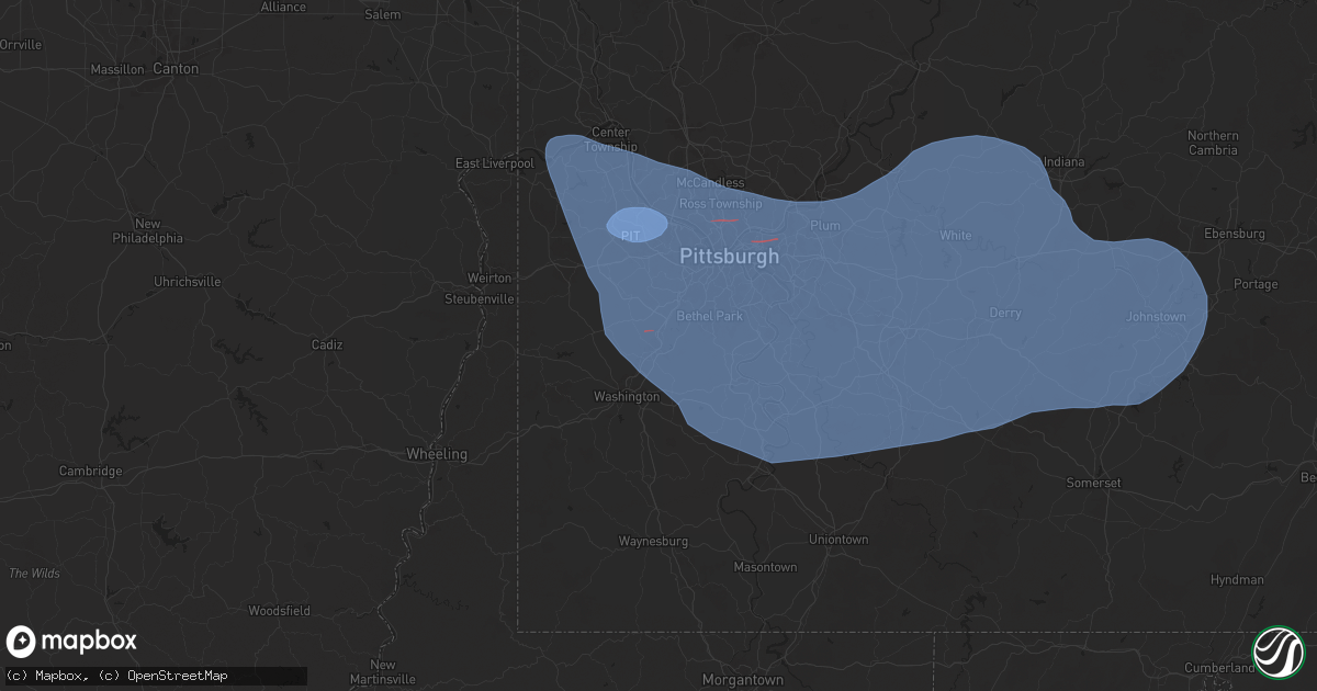 Hail map in Canonsburg, PA on November 20, 2024