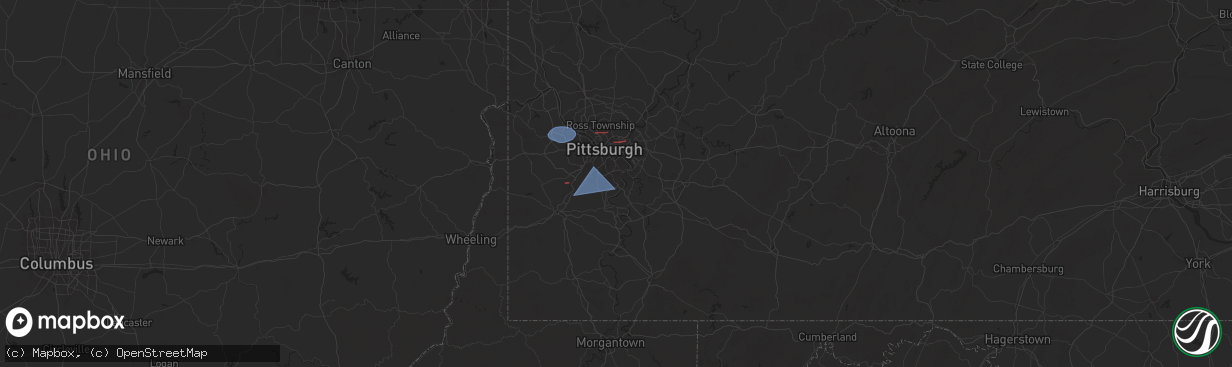 Hail map in Clairton, PA on November 20, 2024