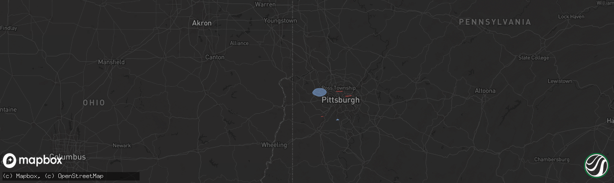 Hail map in Clinton, PA on November 20, 2024