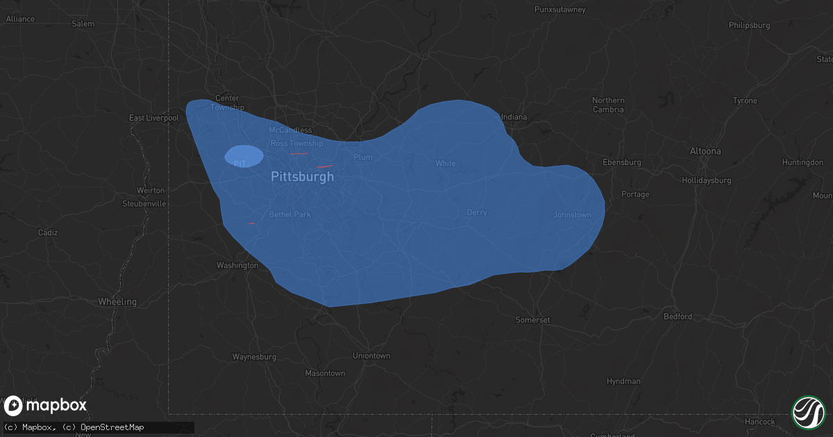 Hail map in Greensburg, PA on November 20, 2024