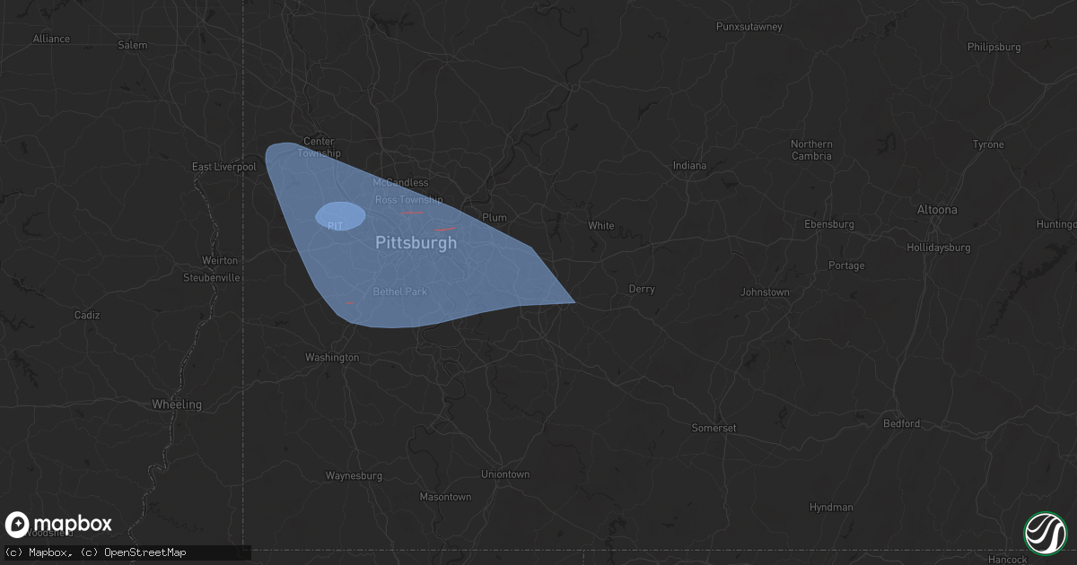 Hail map in Jeannette, PA on November 20, 2024