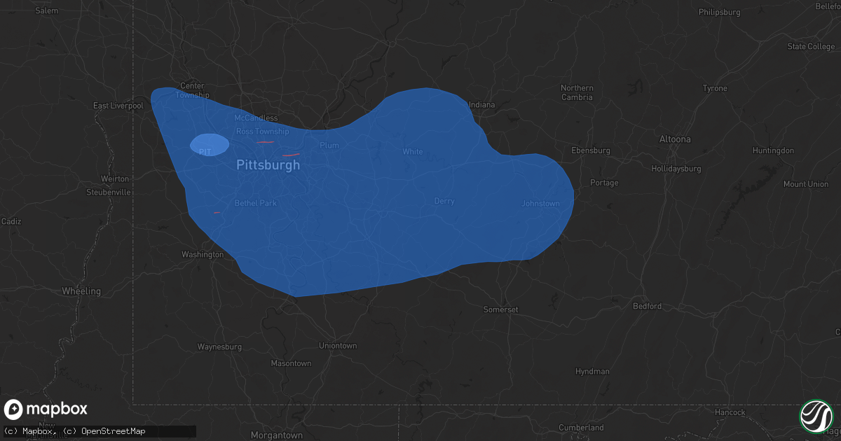 Hail map in Latrobe, PA on November 20, 2024