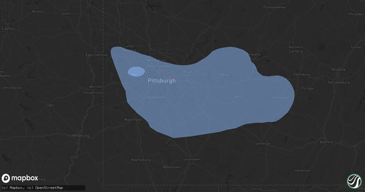 Hail map in Mckeesport, PA on November 20, 2024