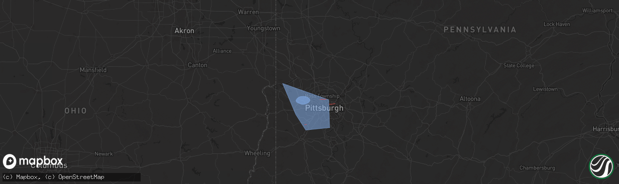 Hail map in Sewickley, PA on November 20, 2024