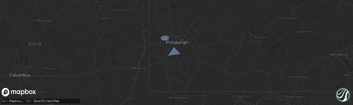 Hail map in South Park, PA on November 20, 2024