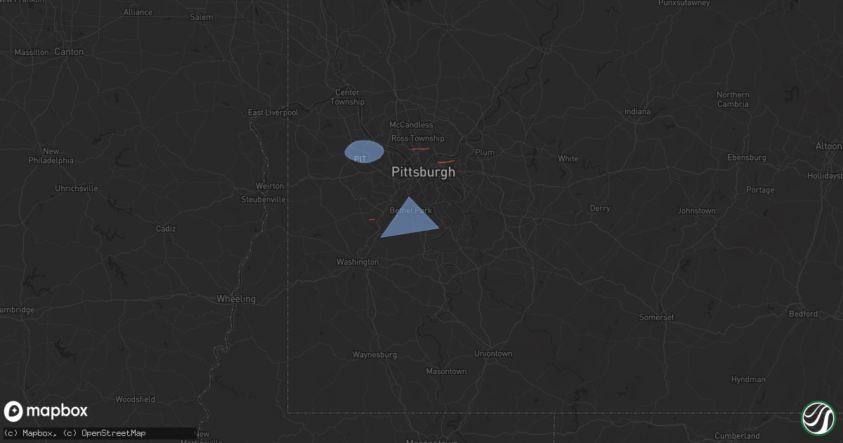 Hail map in South Park, PA on November 20, 2024