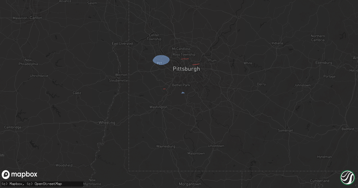 Hail map in Venetia, PA on November 20, 2024