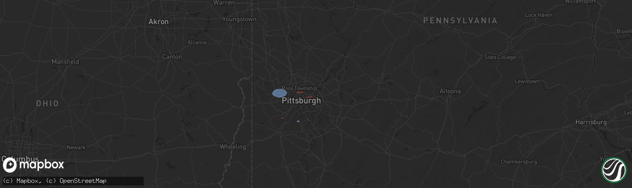 Hail map in Verona, PA on November 20, 2024