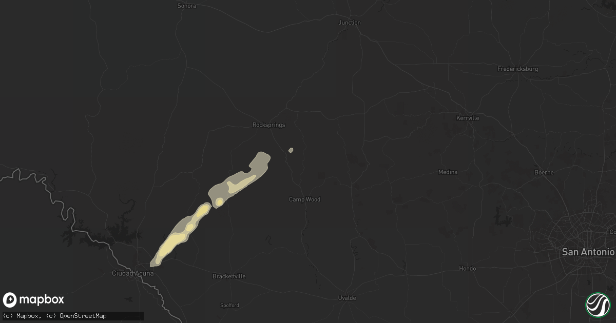 Hail map in Barksdale, TX on November 20, 2025