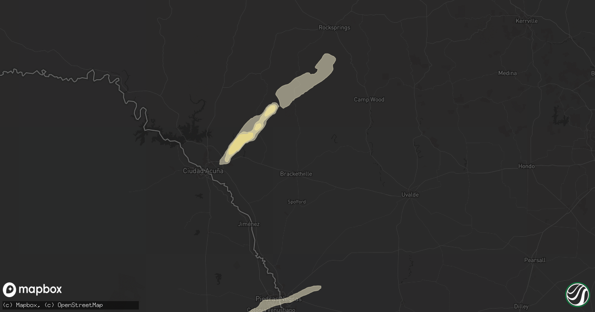 Hail map in Brackettville, TX on November 20, 2025