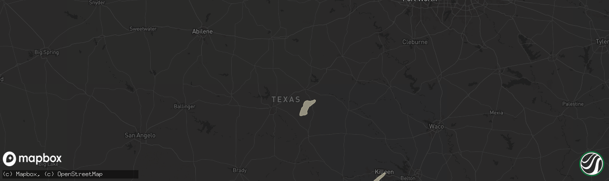 Hail map in Comanche, TX on November 20, 2025