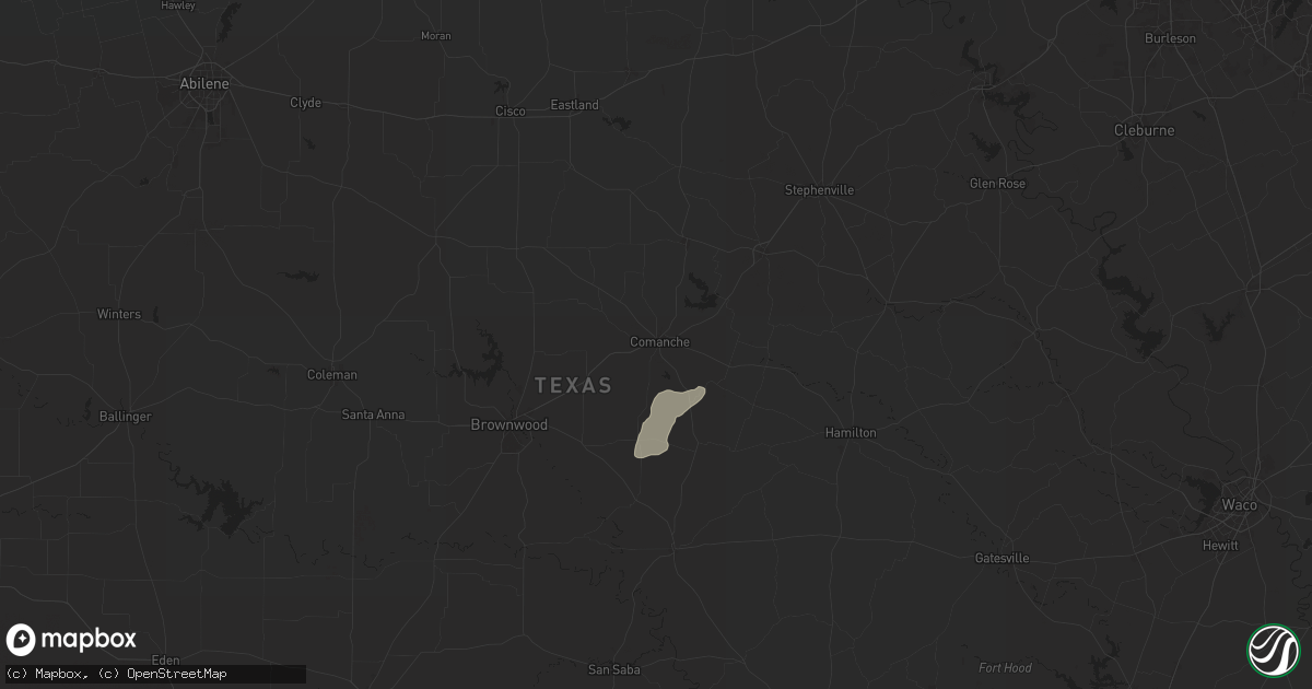 Hail map in Comanche, TX on November 20, 2025