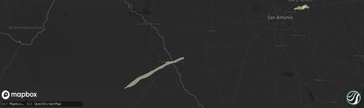 Hail map in Eagle Pass, TX on November 20, 2025