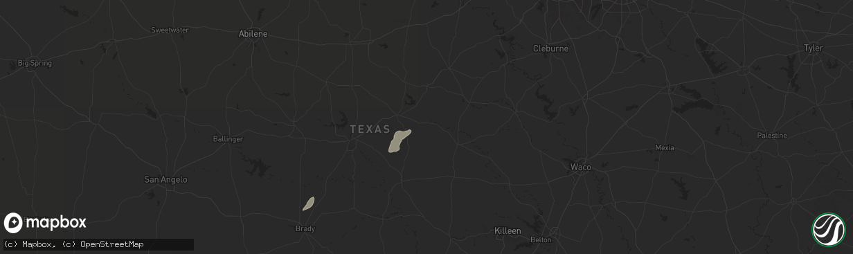 Hail map in Gustine, TX on November 20, 2025