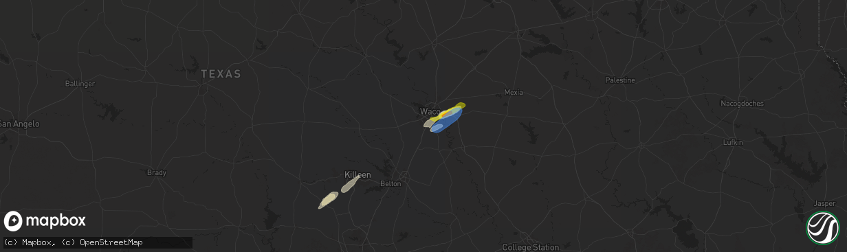 Hail map in Hewitt, TX on November 20, 2025