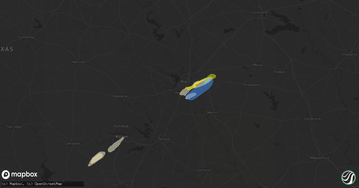 Hail map in Hewitt, TX on November 20, 2025