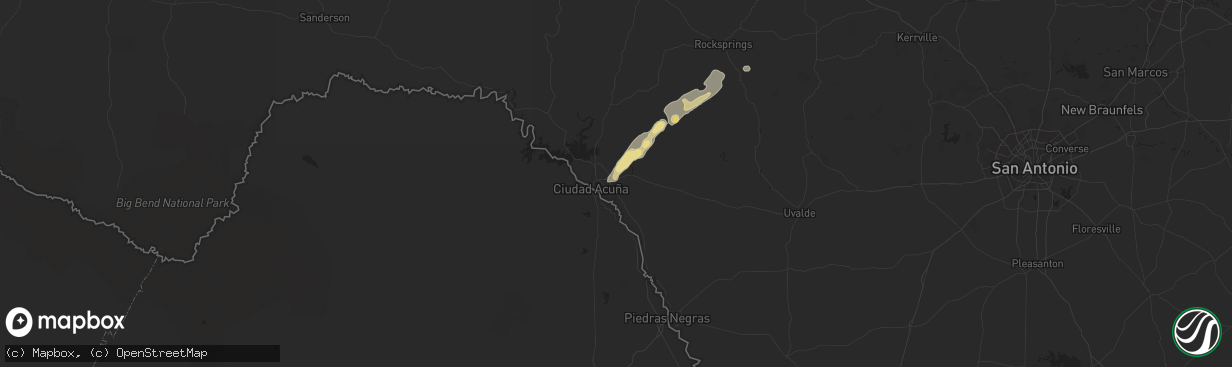 Hail map in Laughlin Afb, TX on November 20, 2025