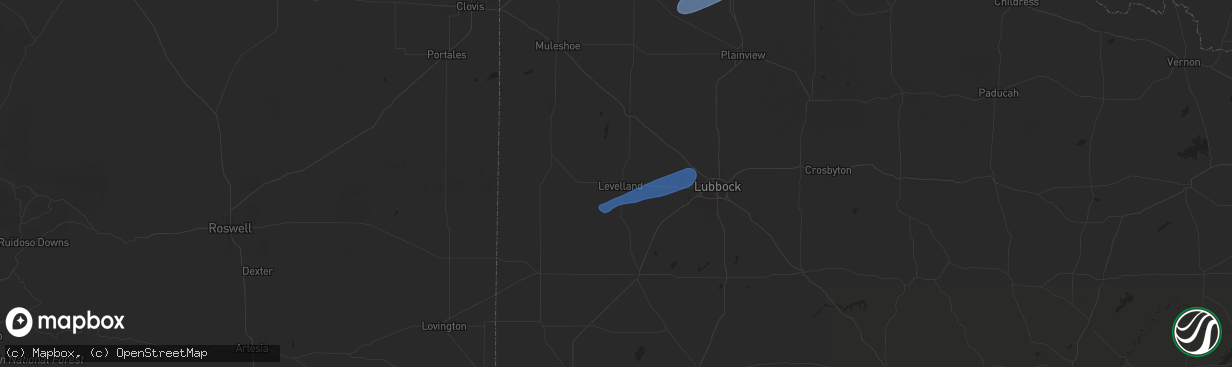 Hail map in Levelland, TX on November 20, 2025
