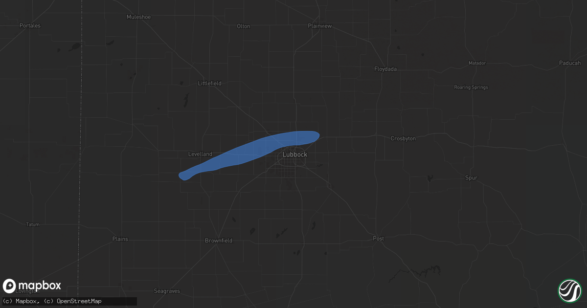Hail map in Lubbock, TX on November 20, 2025