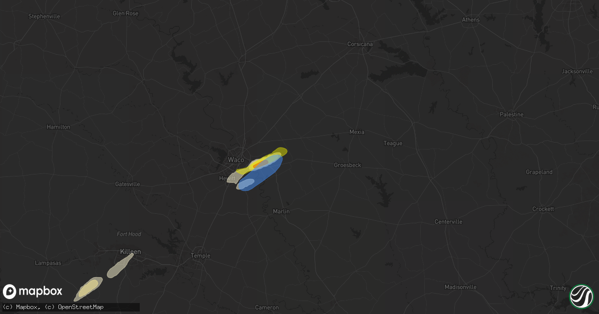 Hail map in Mart, TX on November 20, 2025