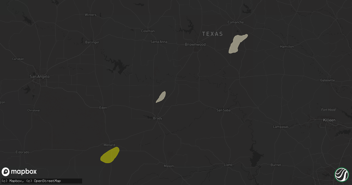 Hail map in Rochelle, TX on November 20, 2025