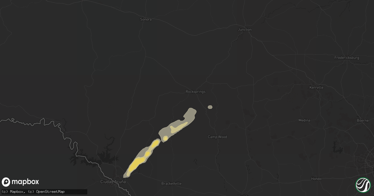 Hail map in Rocksprings, TX on November 20, 2025