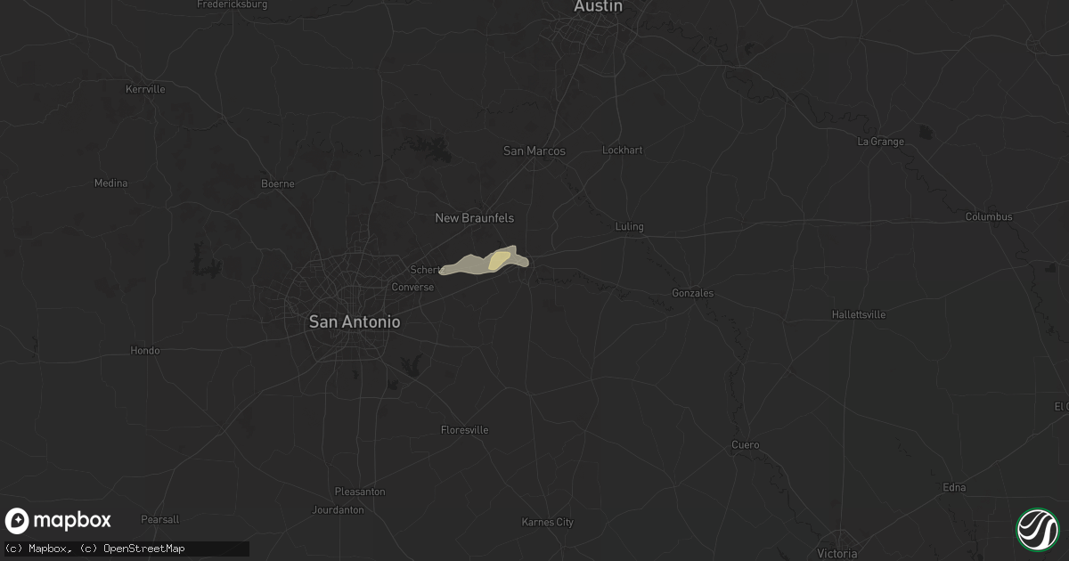 Hail map in Seguin, TX on November 20, 2025