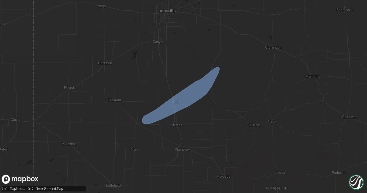 Hail map in Tulia, TX on November 20, 2025