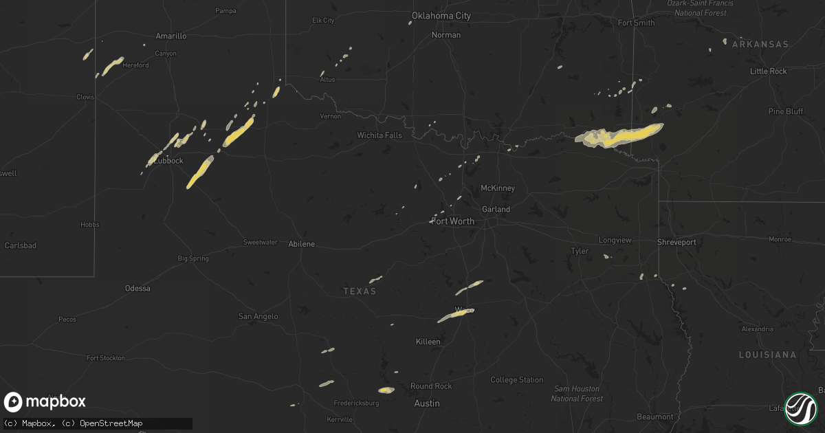 Hail map on November 21, 2011
