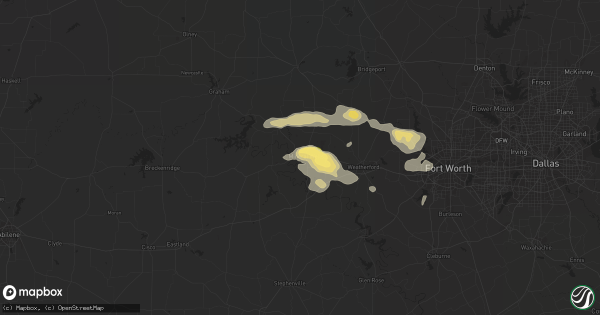 Hail map in Mineral Wells, TX on November 21, 2013
