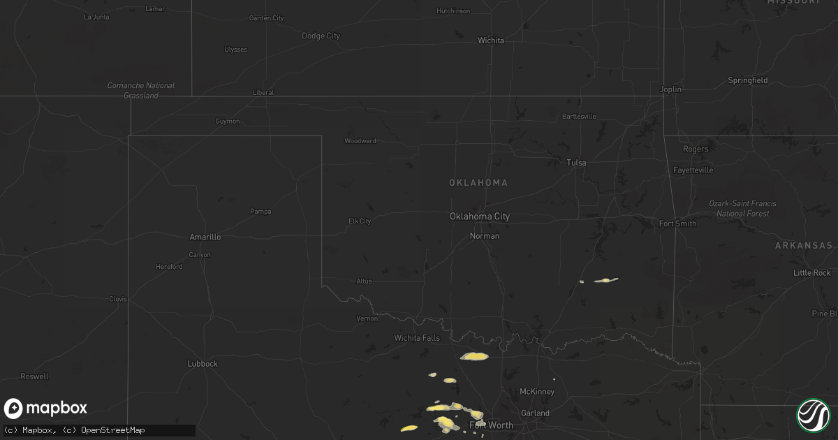 Hail map in Oklahoma on November 21, 2013