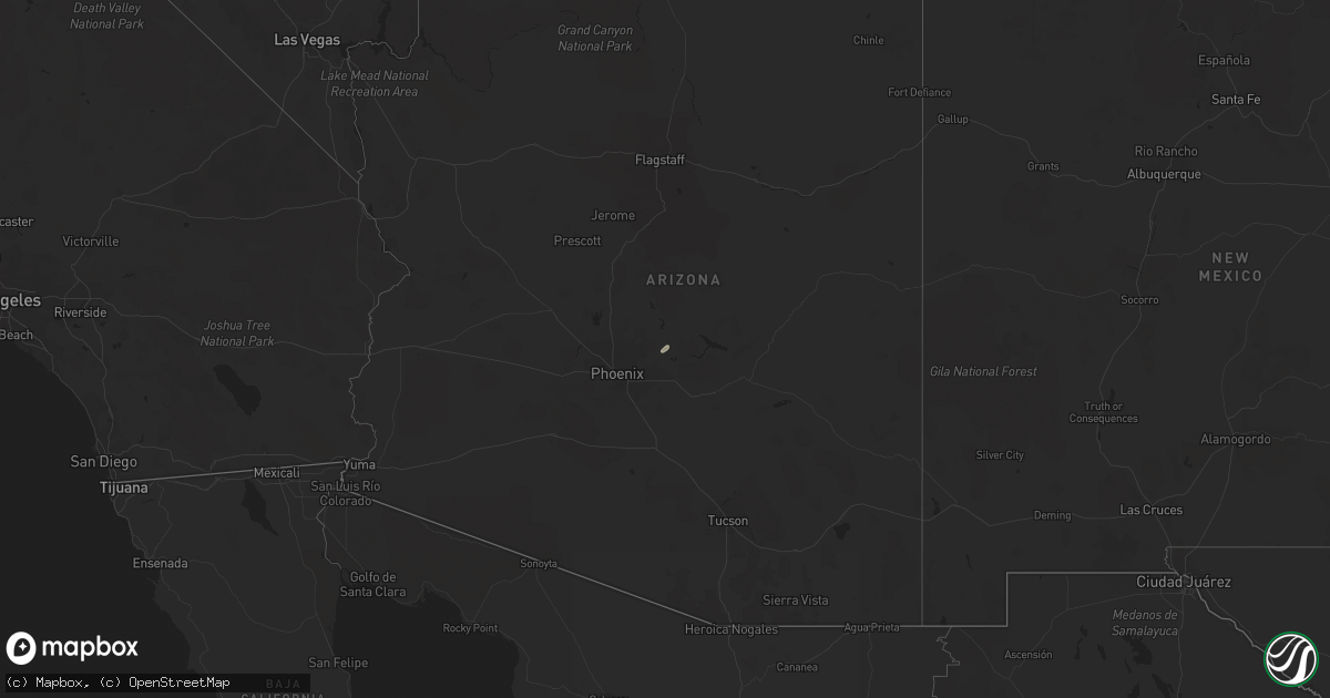 Hail map in Arizona on November 21, 2016