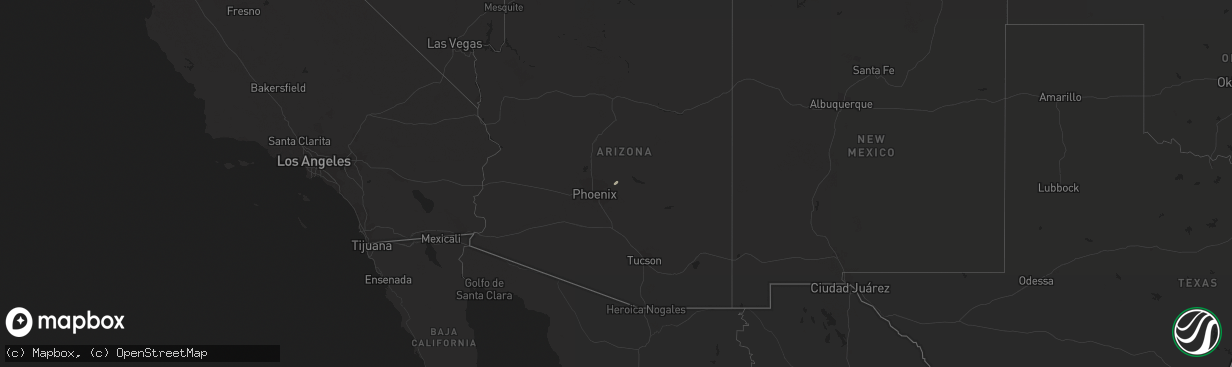 Hail map in New Mexico on November 21, 2016