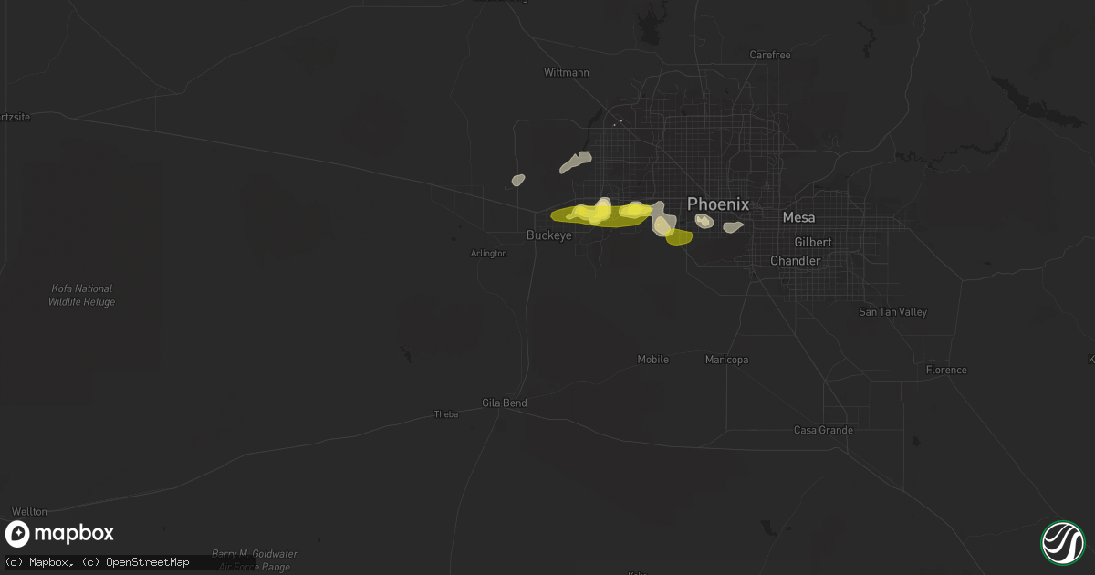 Hail map in Buckeye, AZ on November 21, 2019