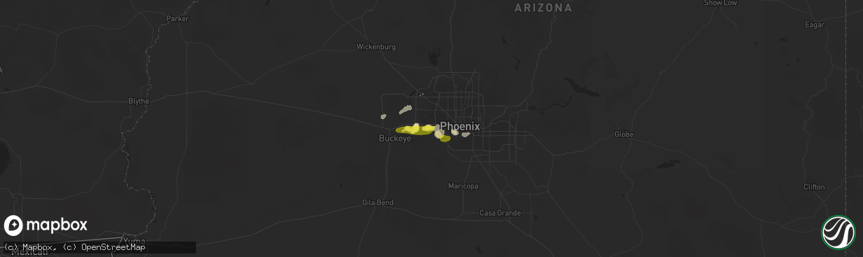 Hail map in Cashion, AZ on November 21, 2019