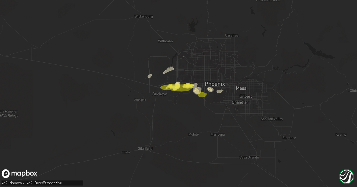 Hail map in Goodyear, AZ on November 21, 2019
