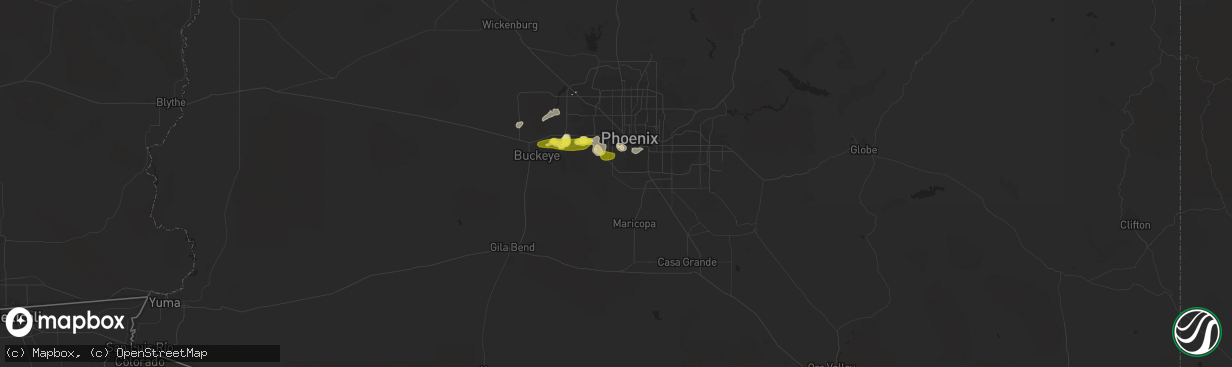 Hail map in Laveen, AZ on November 21, 2019