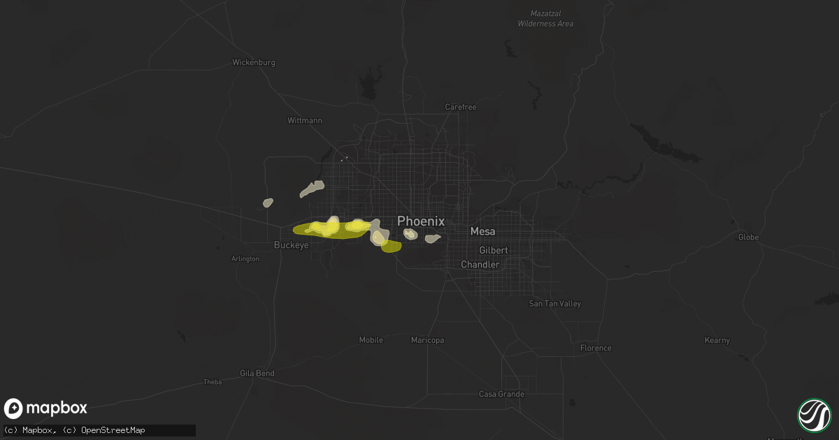 Hail map in Phoenix, AZ on November 21, 2019