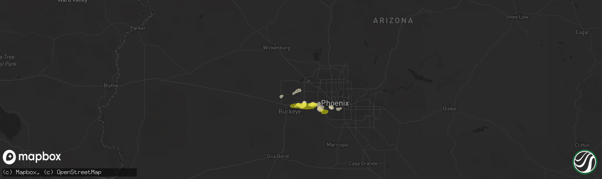 Hail map in Waddell, AZ on November 21, 2019